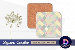 Pastel diamond patterned Square Coaster PNG Product Image 1