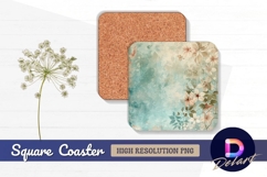 Floral background design for Square Coaster PNG Product Image 1