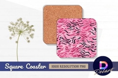 Pink abstract pattern Square Coaster PNG Product Image 1