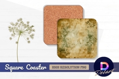 Aged parchment paper distressed square coaster png Product Image 1