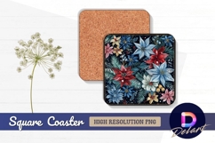 Christmas flowers and pine branches Square Coaster PNG Product Image 1