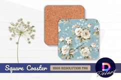 Elegant floral pattern background Square Coaster PNG Product Image 1