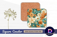 Seamless floral pattern for Square Coaster PNG Product Image 1