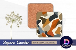 Abstract organic shapes Square Coaster PNG Product Image 1