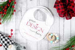 Christmas Farmhouse Baby Bib Styled JPEG Photo Mockup Product Image 1