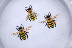 Mini Bee Embroidery Design for Machine, 3 Designs Product Image 1