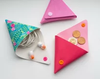 Coin Purse SVG, Faux Leather Purse Template No Sew Triangle Product Image 3
