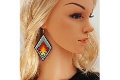 Ocean Suncet Beaded earrings pattern Brick stitch Seed Bead Product Image 2