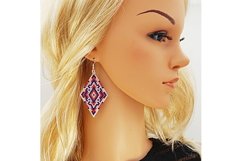 Beaded earrings pattern Brick stitch beading do it yourself Product Image 2