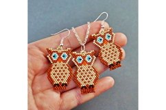 Owl Patterns Earrings Pendant Necklace Beaded Accessory Product Image 3
