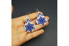 Blue Snowflakes Beaded earrings pattern Christmas Xmas Product Image 2