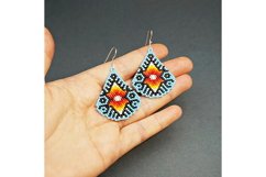 Teardrop Beaded earrings pattern ethnic tribal seed bead Product Image 2