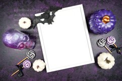 Halloween Wall Art Frame Mockup Styled Stock Photo. Purple. Product Image 4