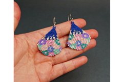 Flower Boquet Bead earrings pattern Colorful Floral Design Product Image 2