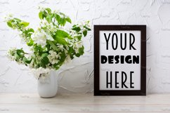 Black brown  poster frame mockup with apple blossom Product Image 2