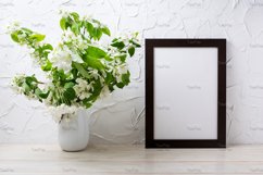 Black brown  poster frame mockup with apple blossom Product Image 3