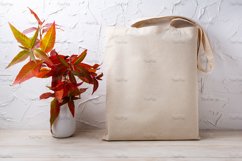 Rustic tote bag mockup with red grass in the vase Product Image 3