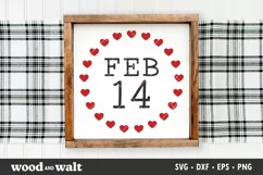 Feb 14 In Hearts SVG | Valentine's Day Cut File Product Image 1