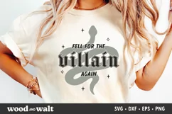 Fell For The Villain Again SVG | Bookish SVG | Book Club PNG Product Image 1