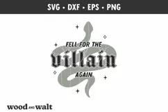 Fell For The Villain Again SVG | Bookish SVG | Book Club PNG Product Image 3