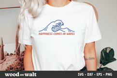Happiness Comes In Waves SVG | Summer PNG | Beach Design Product Image 1
