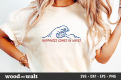 Happiness Comes In Waves SVG | Summer PNG | Beach Design Product Image 3