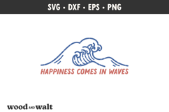 Happiness Comes In Waves SVG | Summer PNG | Beach Design Product Image 2