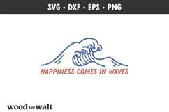 Happiness Comes In Waves SVG | Summer PNG | Beach Design Product Image 2
