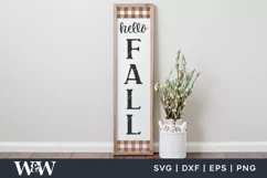 Hello Fall SVG | Farmhouse Fall Porch Sign SVG Product Image 2