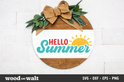 Hello Summer SVG | Summer Porch Sign | Round Summer Sign Product Image 1