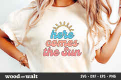 Here Comes The Sun SVG | Retro Summer PNG | Beach Day Design Product Image 1