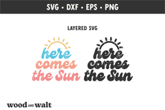 Here Comes The Sun SVG | Retro Summer PNG | Beach Day Design Product Image 3