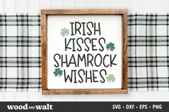 Irish Kisses Shamrock Wishes SVG | St. Patrick's Day Sign Product Image 1