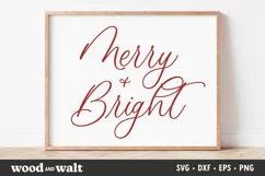 Merry and Bright SVG | Christmas Sign SVG Product Image 1