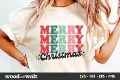 Merry Merry Merry Christmas SVG | Retro Christmas Shirt PNG Product Image 1