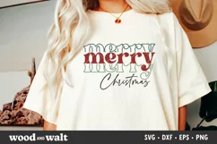 Merry Merry Merry Christmas SVG | Retro Holiday SVG Product Image 3