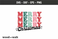 Merry Merry Merry Christmas SVG | Retro Christmas Shirt PNG Product Image 2