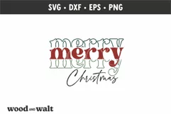 Merry Merry Merry Christmas SVG | Retro Holiday SVG Product Image 2