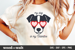My Dog Is My Valentine SVG | Cute Dog With Heart Glasses PNG Product Image 1