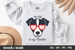 My Dog Is My Valentine SVG | Cute Dog With Heart Glasses PNG Product Image 2