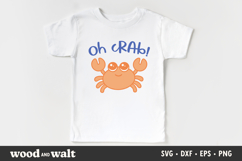 Oh Crab SVG | Funny Kids Summer PNG | Beach Baby Shirt Product Image 2