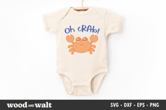 Oh Crab SVG | Funny Kids Summer PNG | Beach Baby Shirt Product Image 1