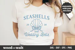 Seashells & Wedding Bells SVG PNG | Bachelorette Beach Shirt Product Image 3