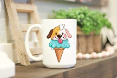 Cute puppy ice cream SVG, kawaii ice cream clipart Product Image 2