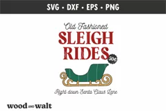 Old Fashioned Sleigh Rides SVG | Christmas Sign SVG Product Image 2