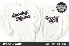 Spooky Mama Spooky Mini SVG | Halloween Mommy Me SVG Product Image 1