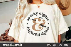 Spooky Nights & Frightful Sights SVG | Halloween Shirt SVG Product Image 1