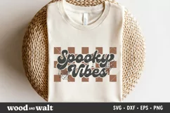 Spooky Vibes Checkered SVG | Retro Halloween Shirt SVG Product Image 1