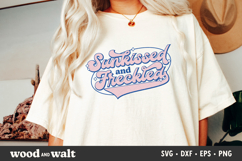 Sunkissed And Freckled SVG | Retro Summer PNG | Beach Shirt Product Image 1