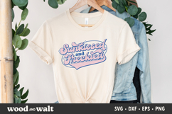 Sunkissed And Freckled SVG | Retro Summer PNG | Beach Shirt Product Image 2